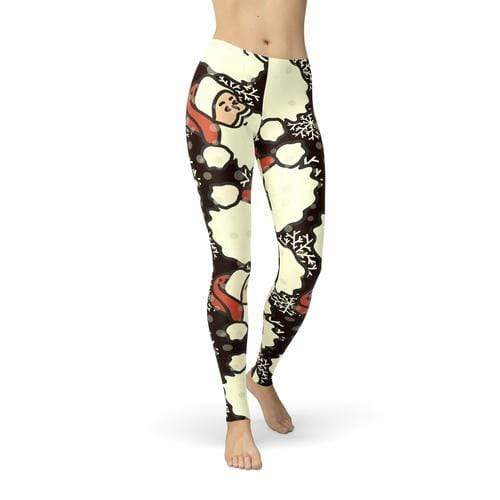 Orange Poppy Leggings 2XL / Navy Jean Santa Heads Leggings
