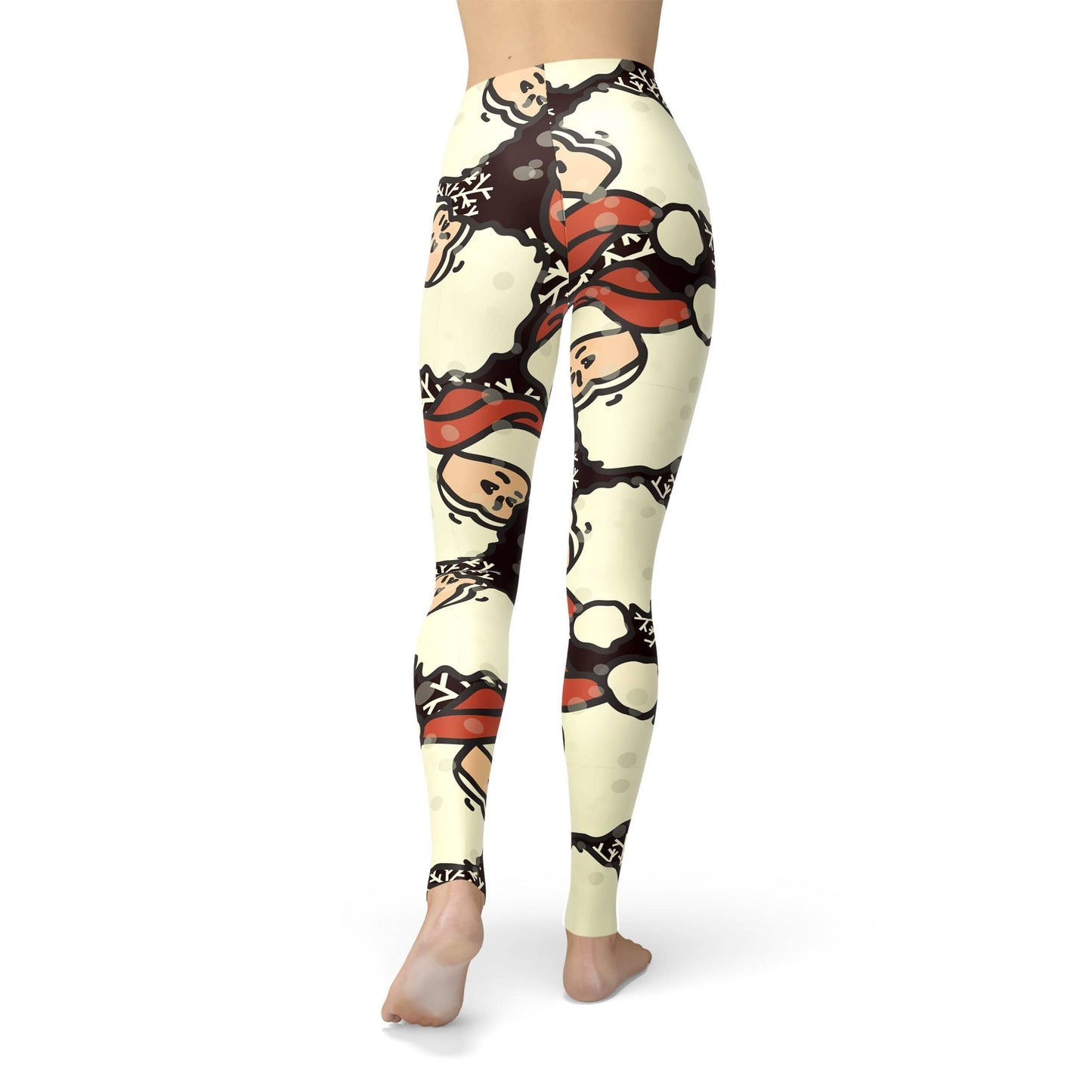 Orange Poppy Leggings Jean Santa Heads Leggings