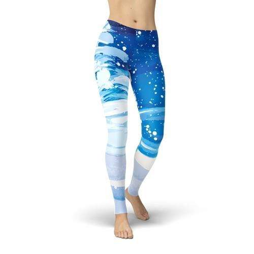 Orange Poppy Leggings 2XL / Blue Jean Snowy Trees Leggings