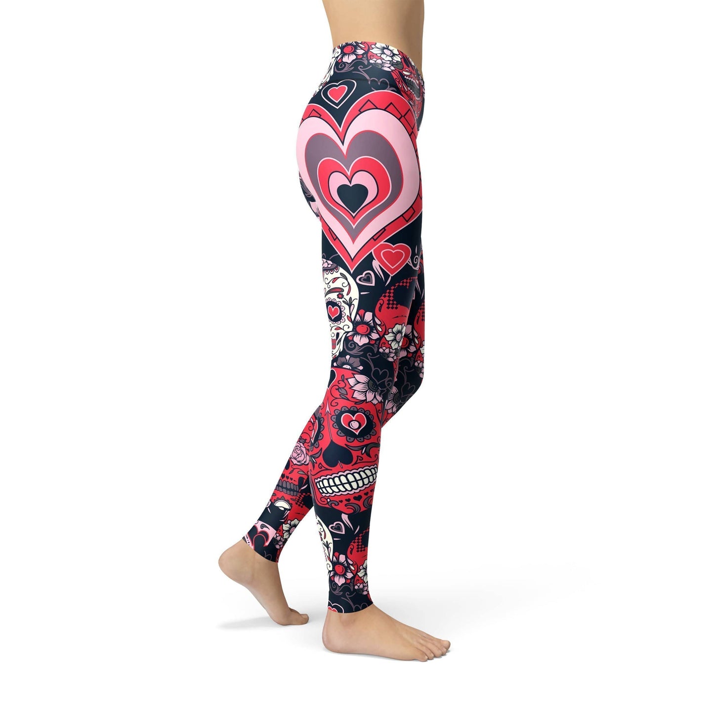 Orange Poppy Leggings Jean Valentine Sugar Skulls Leggings
