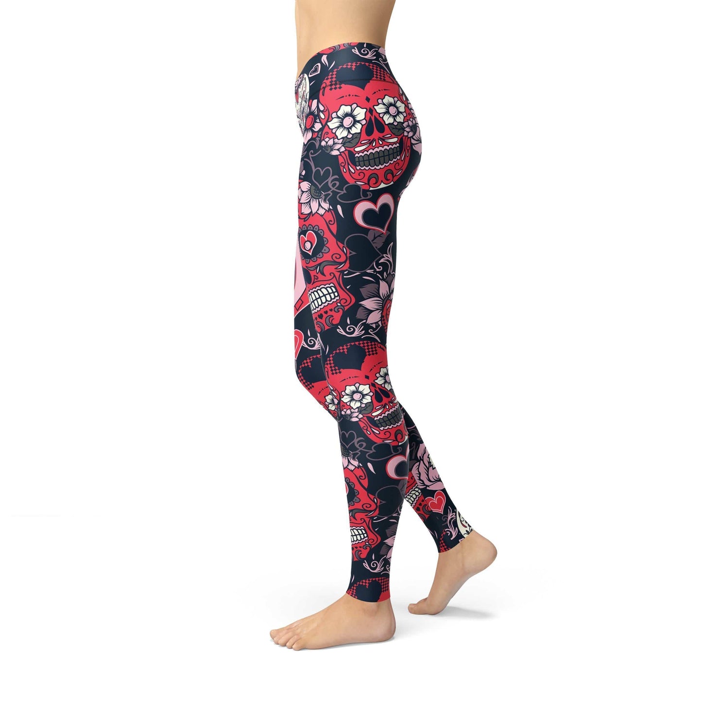 Orange Poppy Leggings Jean Valentine Sugar Skulls Leggings