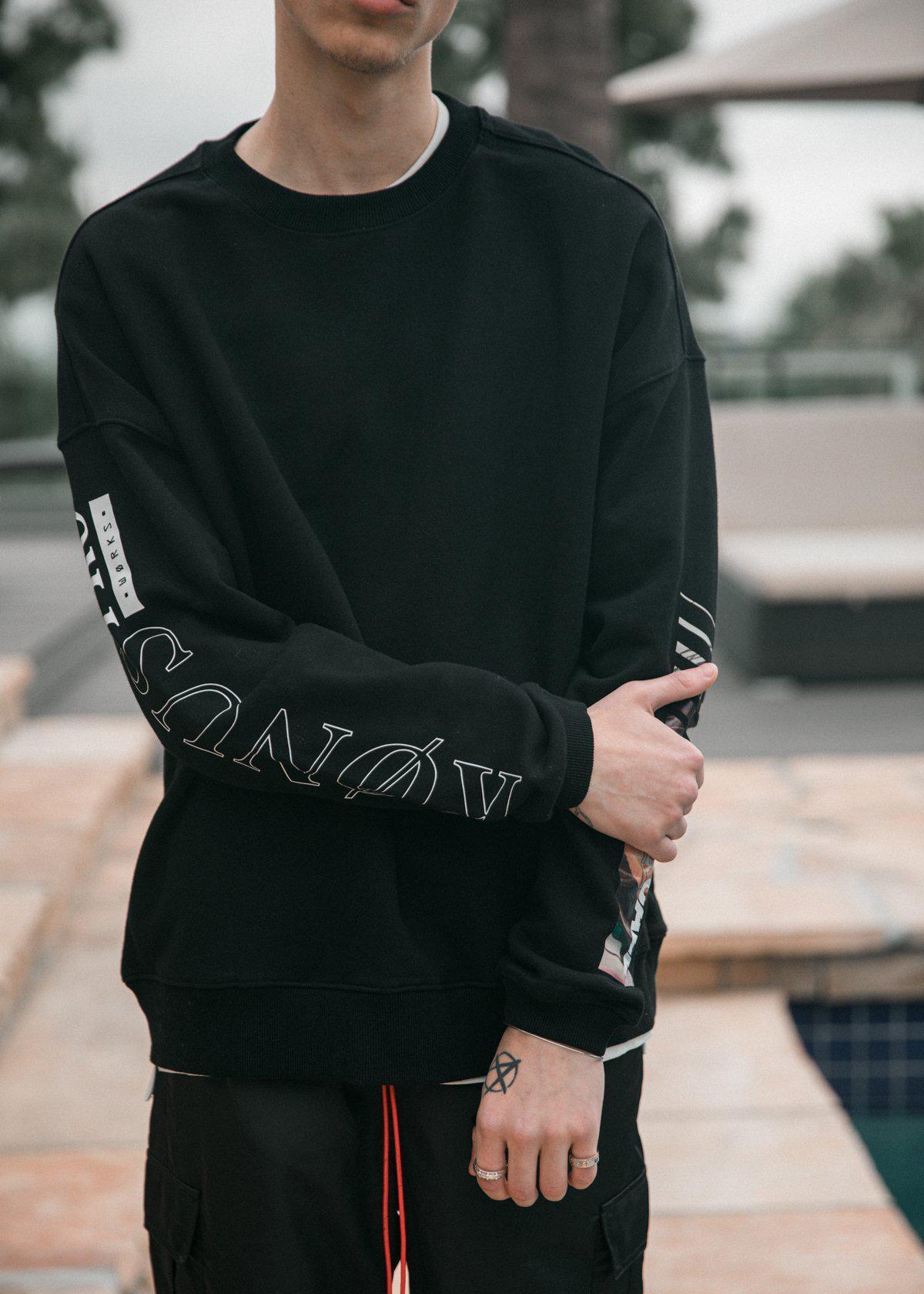 Lemon Hera Men's Clothing Konus Black Oversize Sweatshirt