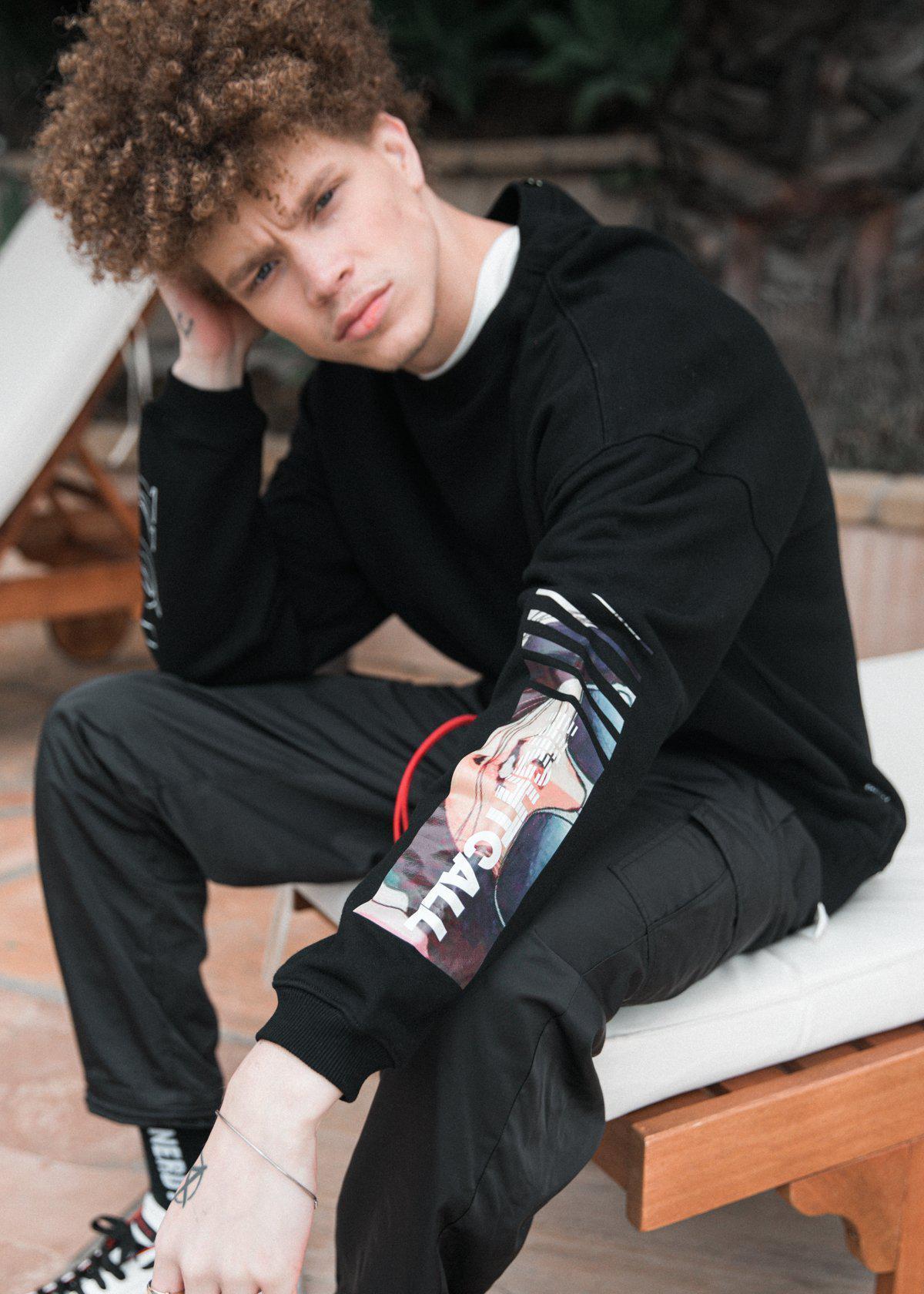 Lemon Hera Men's Clothing Konus Black Oversize Sweatshirt