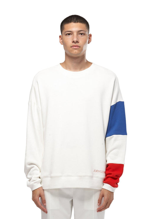 Lemon Hera Men's Clothing Konus Color Blocked White Sweatshirt