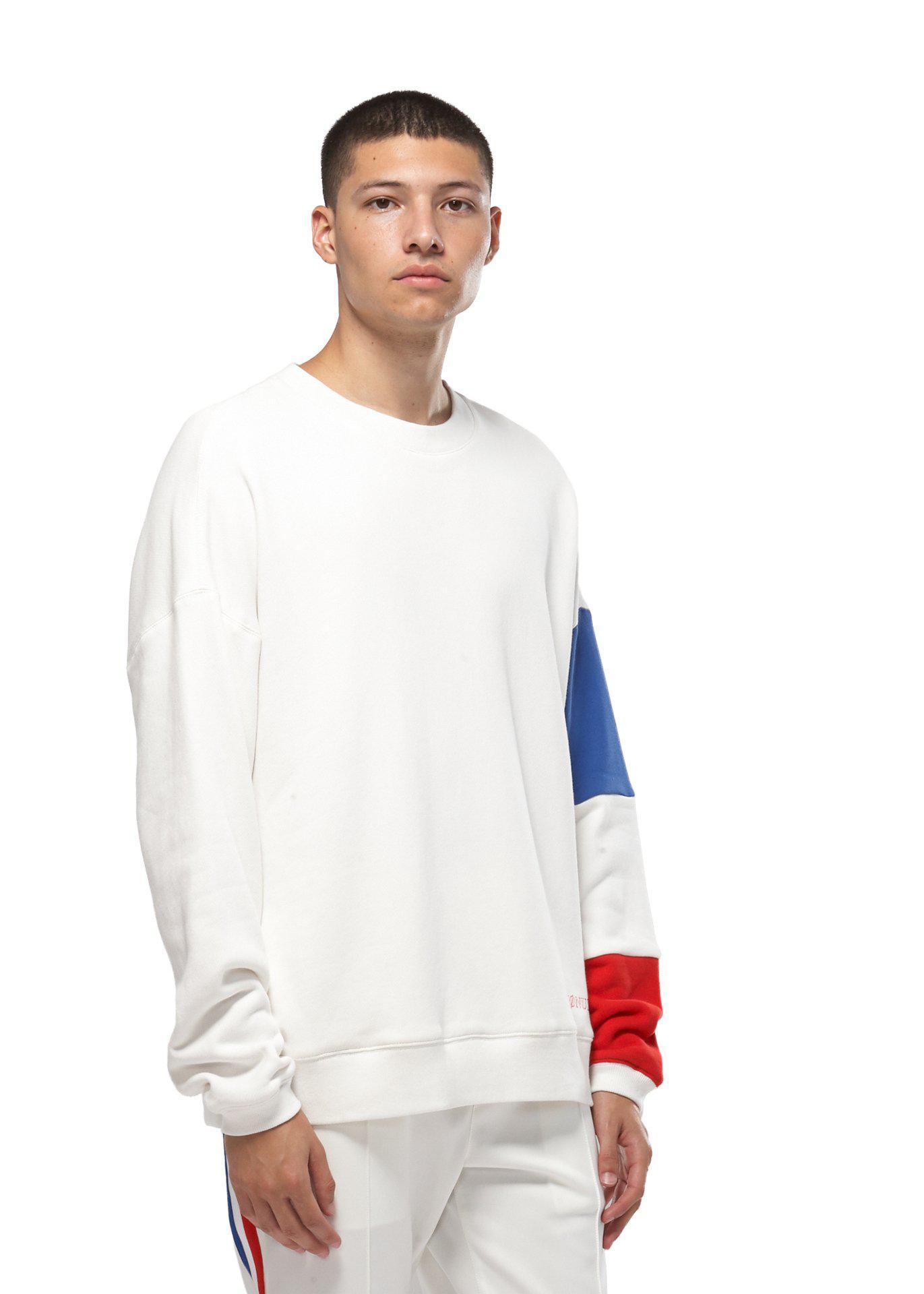 Lemon Hera Men's Clothing Konus Color Blocked White Sweatshirt