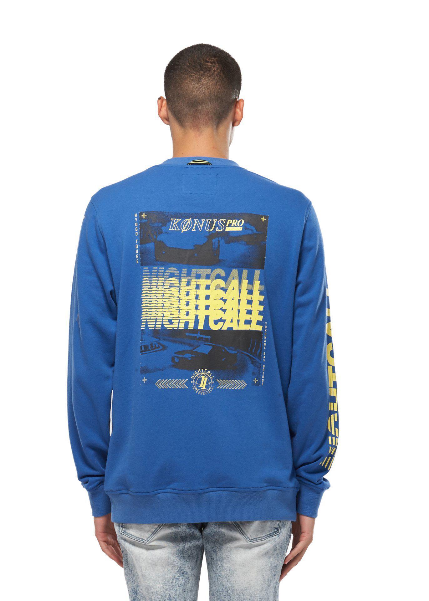Lemon Hera Men's Clothing Konus Men's Sweatshirt in Blue