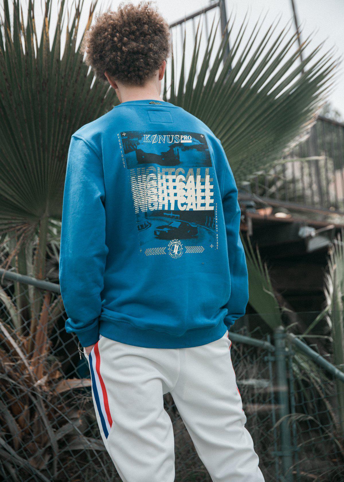 Lemon Hera Men's Clothing Konus Men's Sweatshirt in Blue
