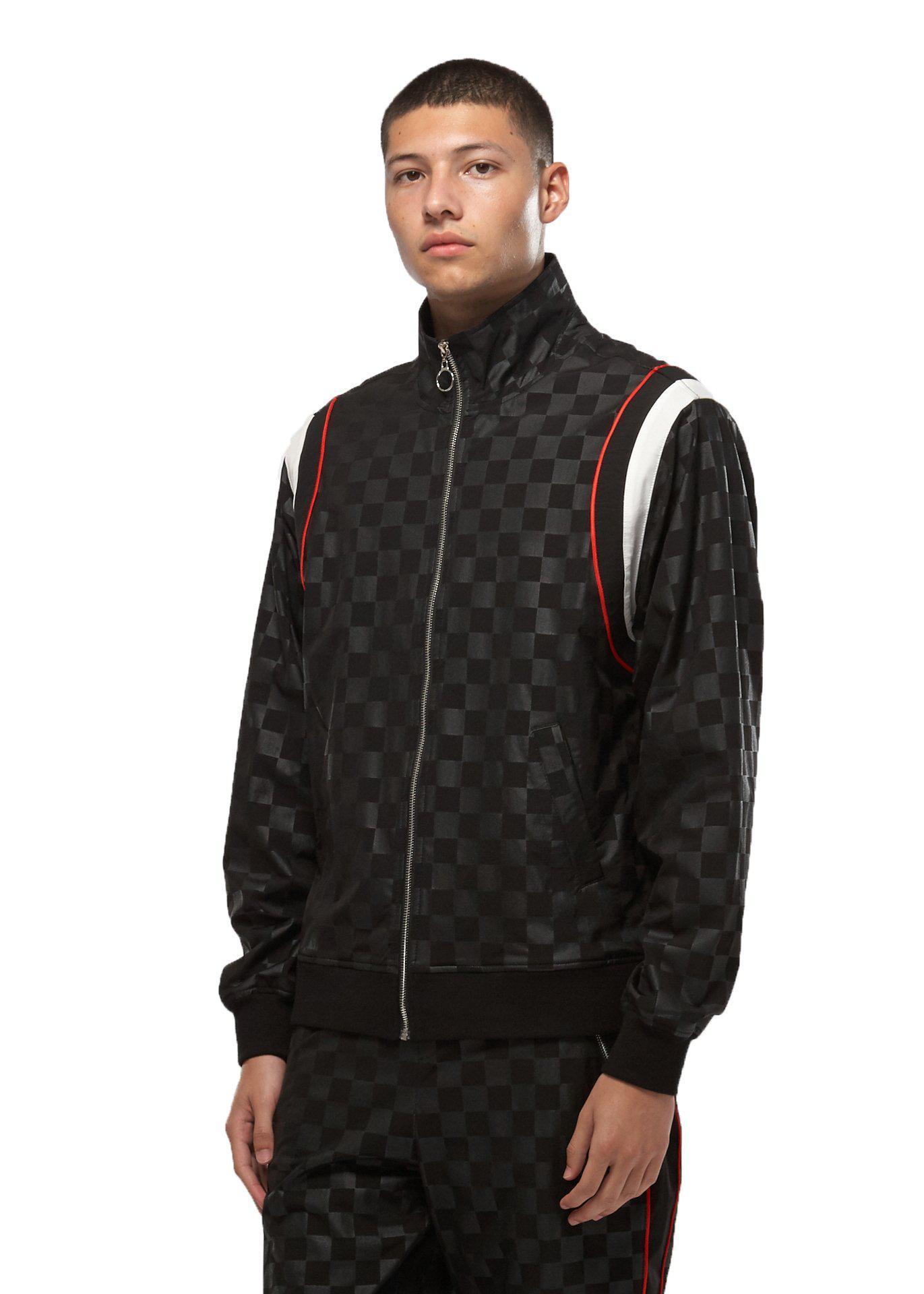 Lemon Hera Men's Clothing Konus Men's Tonal Checkered Jacket in Black