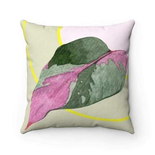 Yellow Pandora Home Decor 14" × 14" Leaf Square Pillow Home Decoration Accents - 4 Sizes