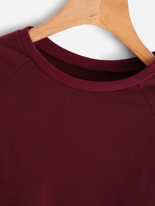 Celeste Women's Clothing Letter Print Raglan Sleeve Crop Pullover