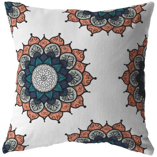 Gold Sooty Textiles & Pillows 16 x 16 / Stuffed & Sewn Mandala Pillow for boho home decor, Oriental style