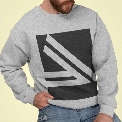 Yellow Pandora Sweaters & Hoodies 2XL / Sport Grey Men's Double Slanted Logo Crewneck Sweatshirt