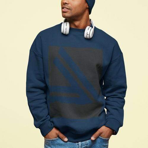 Yellow Pandora Sweaters & Hoodies 2XL / Navy Men's Double Slanted Logo Crewneck Sweatshirt