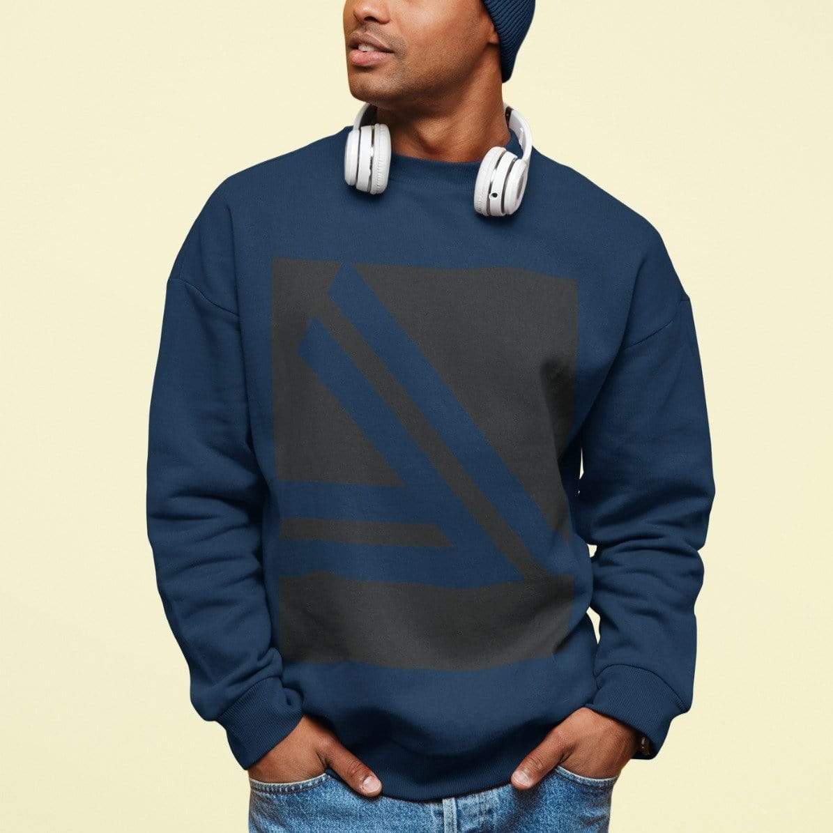Yellow Pandora Sweaters & Hoodies Men's Double Slanted Logo Crewneck Sweatshirt