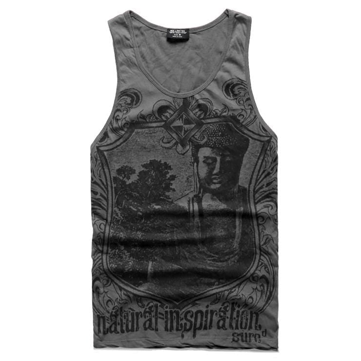 hansleii T679 dark grey / M Men's Grey Casual Fitness Sleeveless Tank Top