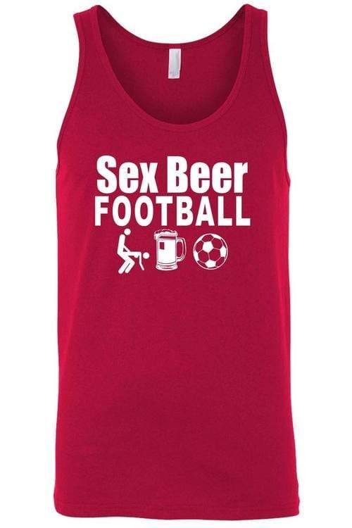 Sunflower Tank Tops 3XL / RED Men's Sx Beer Football Tank Top Shirt