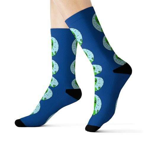 Yellow Pandora Socks L Men's Weird Alien Socks