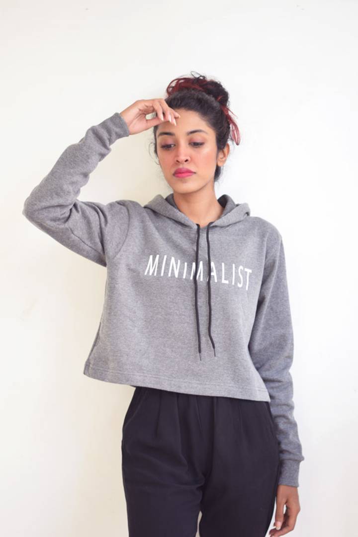 Glow Road Women's Clothing Minimalist Crop Hoodie For Women's