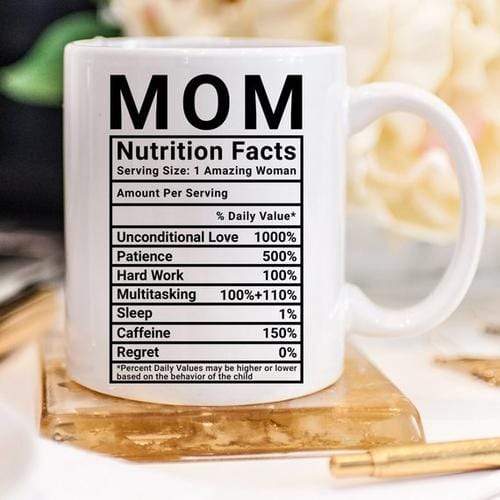 Magenta Shadow Home & Garden Mother's Day Coffee Mug - Mom Nutrition Facts -