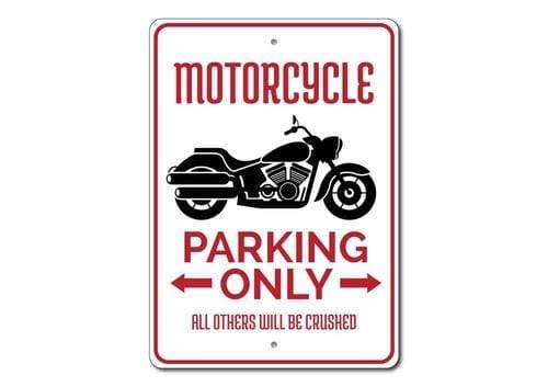 Orchid Eurybia Home Decor 12 x 18 inches Motorcycle Parking Sign