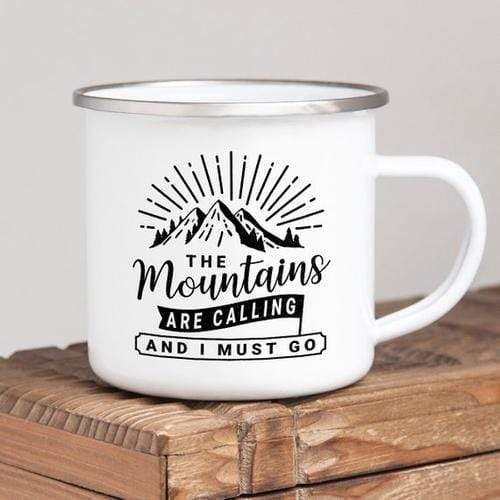 Magenta Shadow Home & Garden Mountain Mug Enamel Mug Wanderlust Camping Mug The