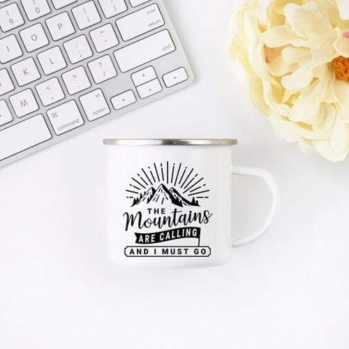 Magenta Shadow Home & Garden Mountain Mug Enamel Mug Wanderlust Camping Mug The