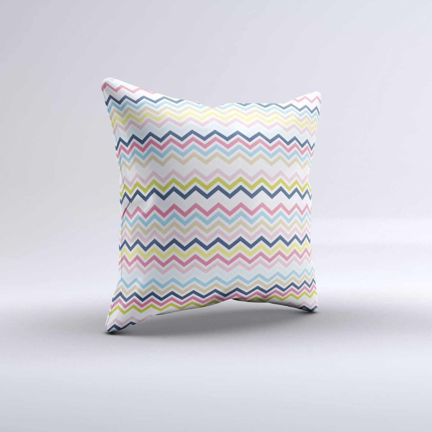 Blue Leto Bags & Wallets Multi-Lined Chevron Color Pattern Ink-Fuzed Decorative Throw Pillow