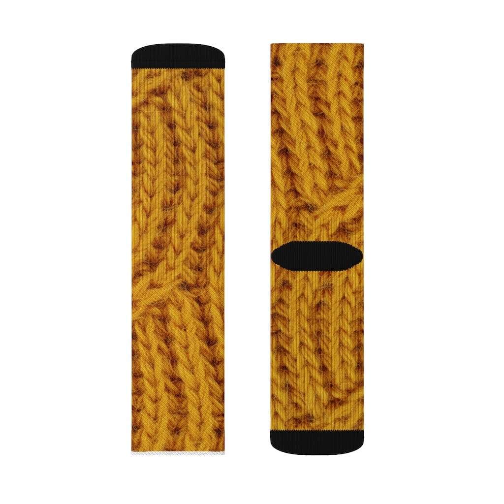 Yellow Pandora Socks Mustard Print Wool Fun Novelty Socks