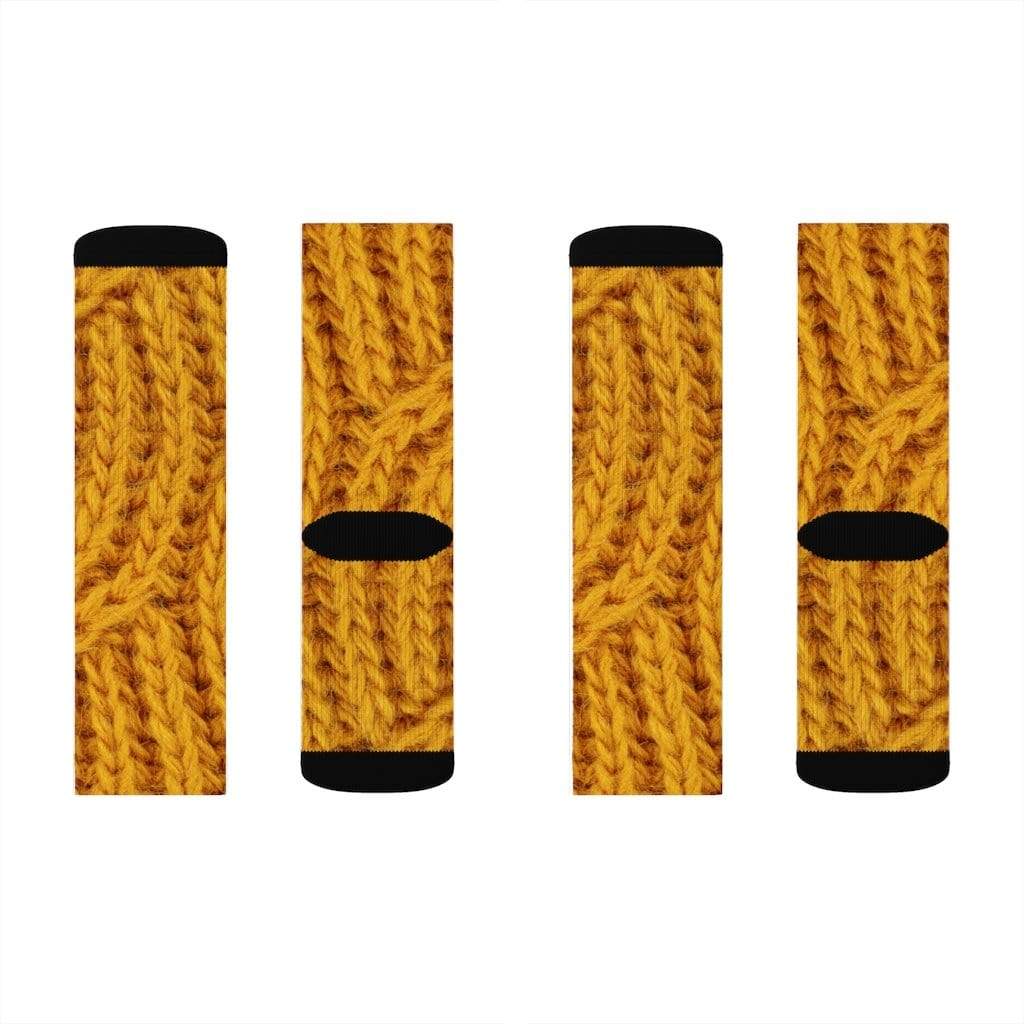 Yellow Pandora Socks Mustard Print Wool Fun Novelty Socks