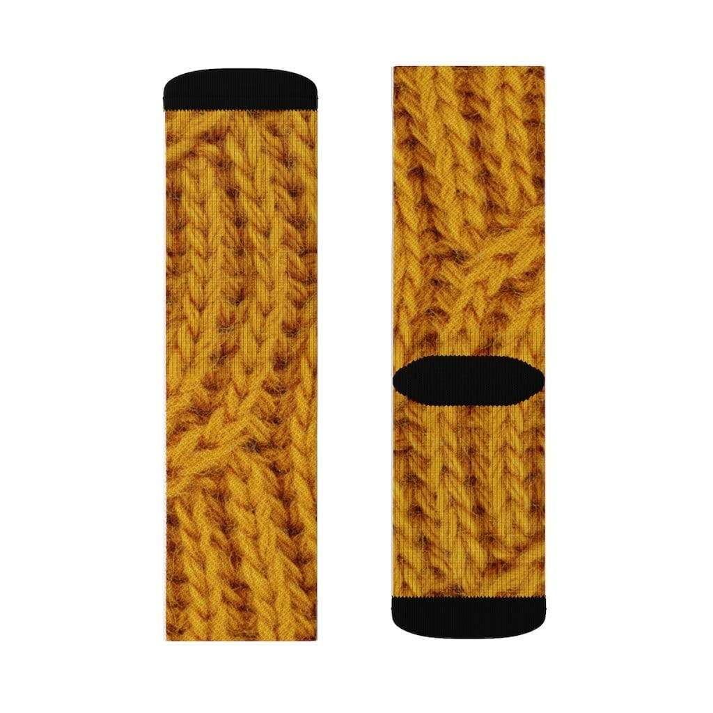 Yellow Pandora Socks Mustard Print Wool Fun Novelty Socks