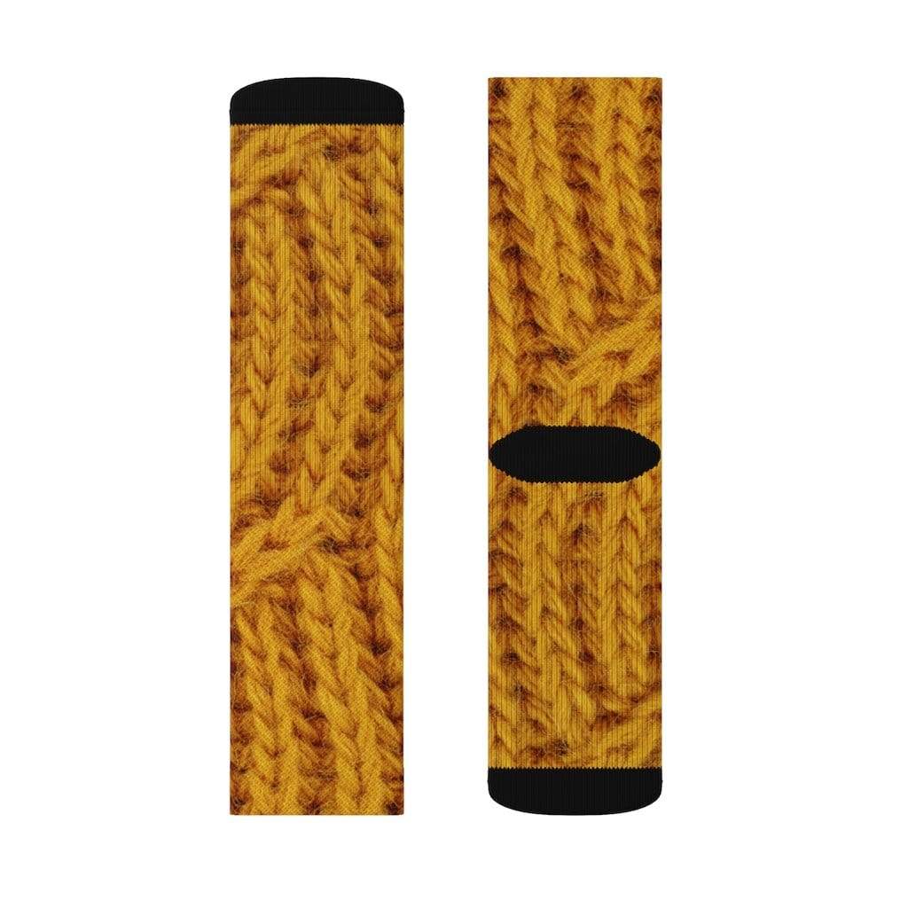 Yellow Pandora Socks Mustard Print Wool Fun Novelty Socks