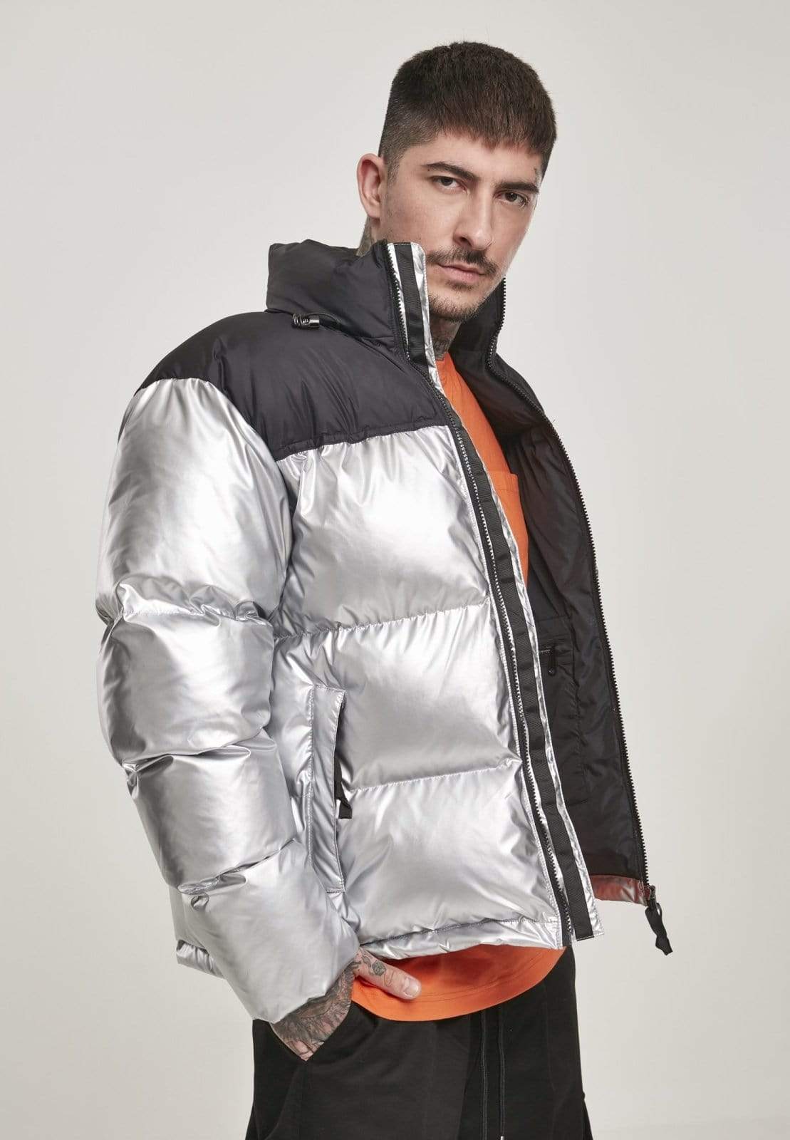 Callisto Jackets & Coats NASA Two-Toned Cool Grey Puffer Jacket