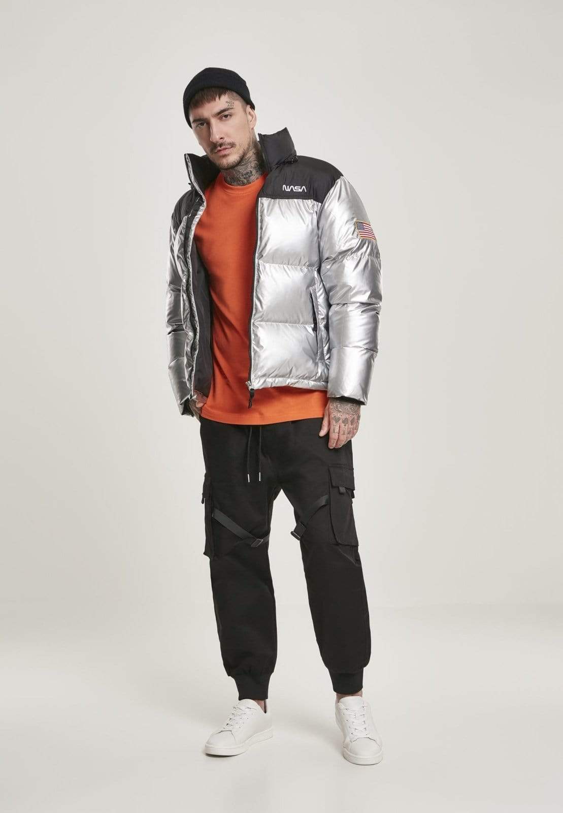 Callisto Jackets & Coats NASA Two-Toned Cool Grey Puffer Jacket