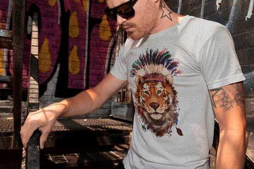 Green Lucky Men's Clothing Native American Tiger Men's T