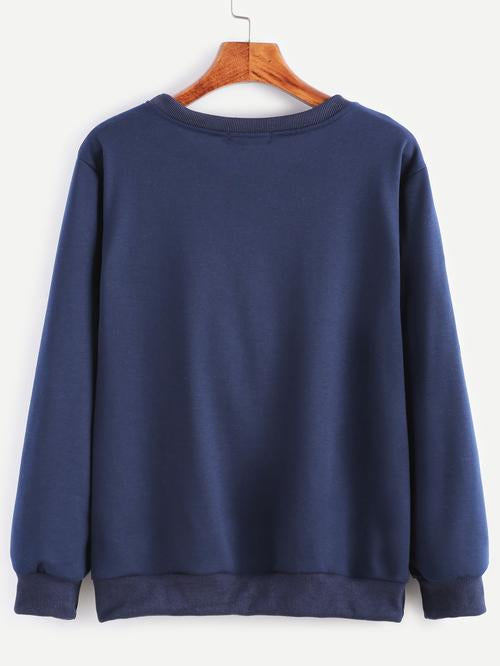 Celeste Women's Clothing Navy Ice Cream Print Sweatshirt