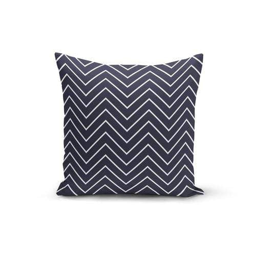 Orange Poppy Textiles & Pillows 16x16 / Multicolored Navy White Zigzag Pillow Cover