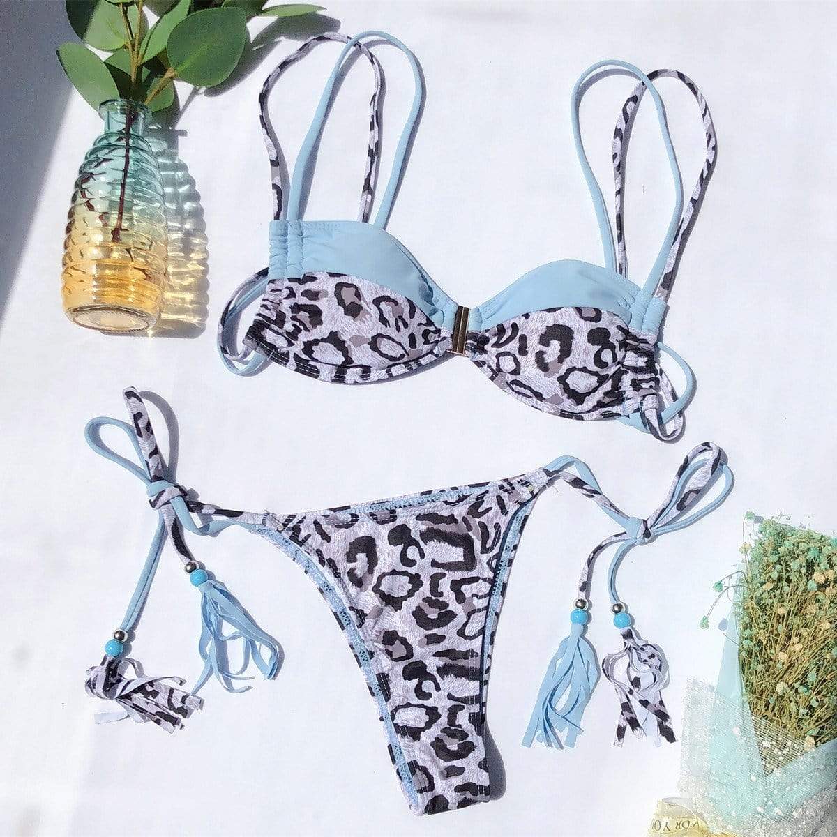 Silver Sam Swimwear Patchwork Leopard Printed Bikini