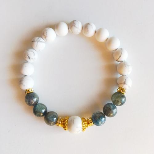 Purple Lily Jewelry & Watches Peace + Clarity - Kyanite and Howlite Bracelet