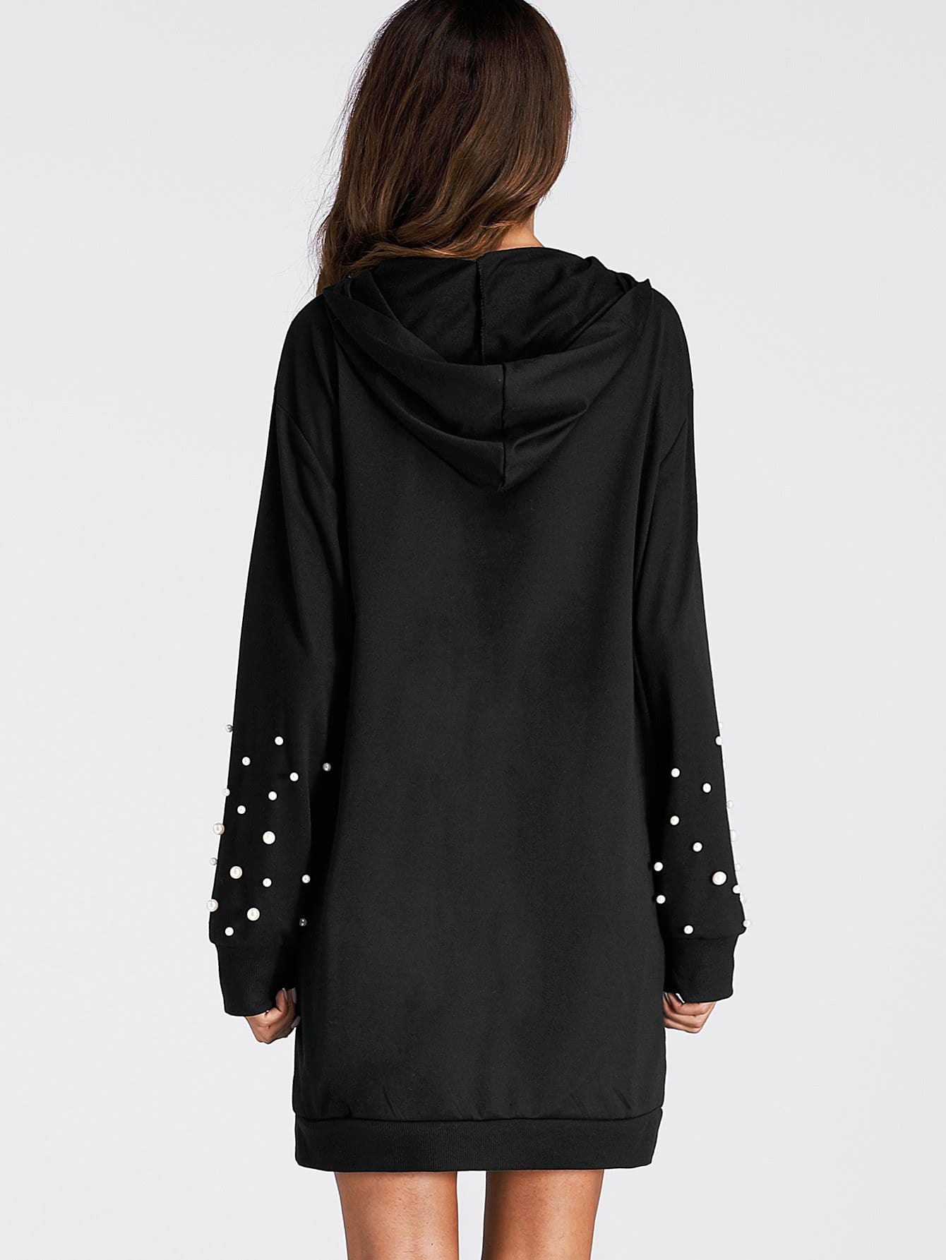 Celeste Dresses Pearl Beaded Detail Sweatshirt Dress