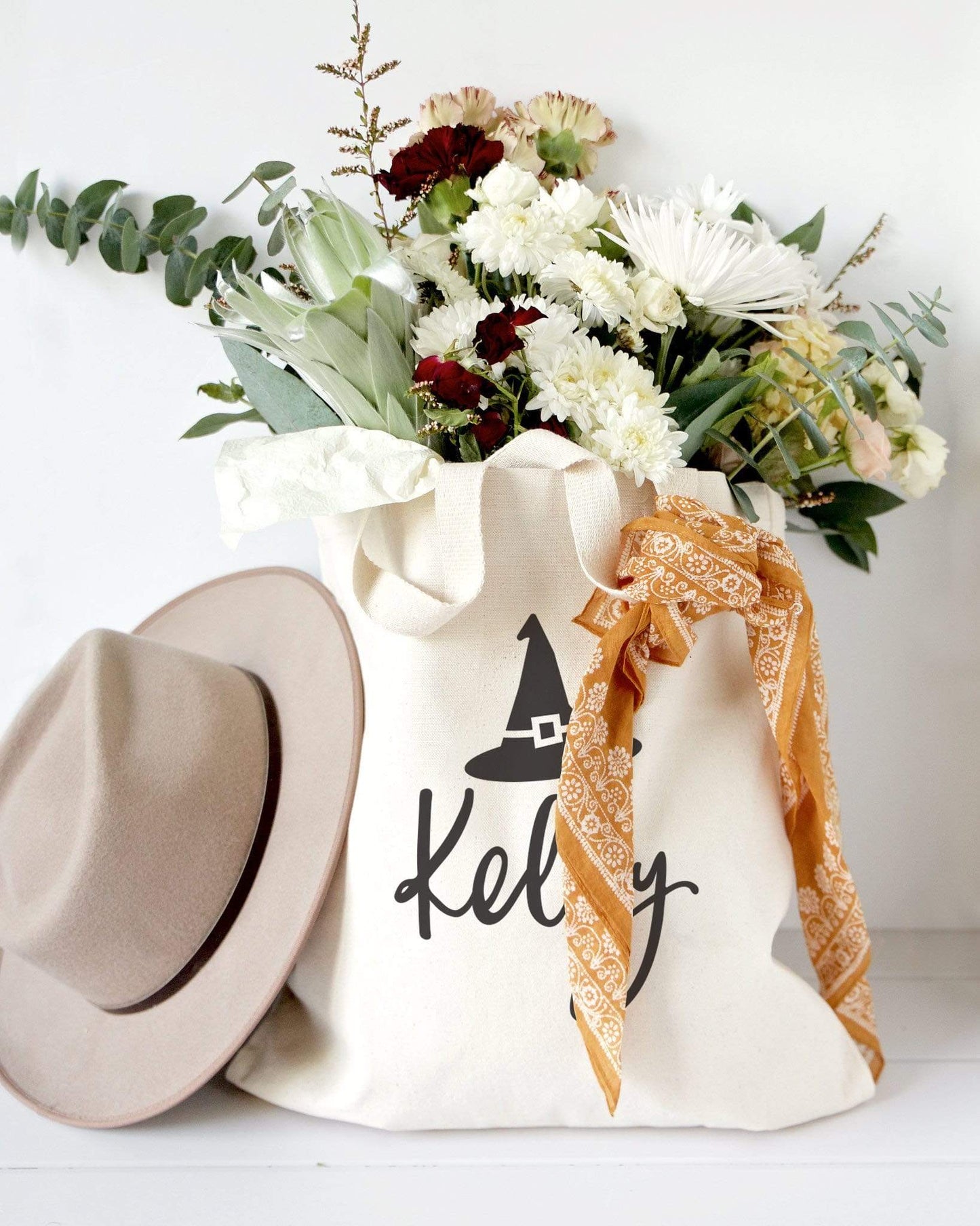 Turquoise Andromeda Totes & Beach Bags Personalized Name Witch Tote Bag