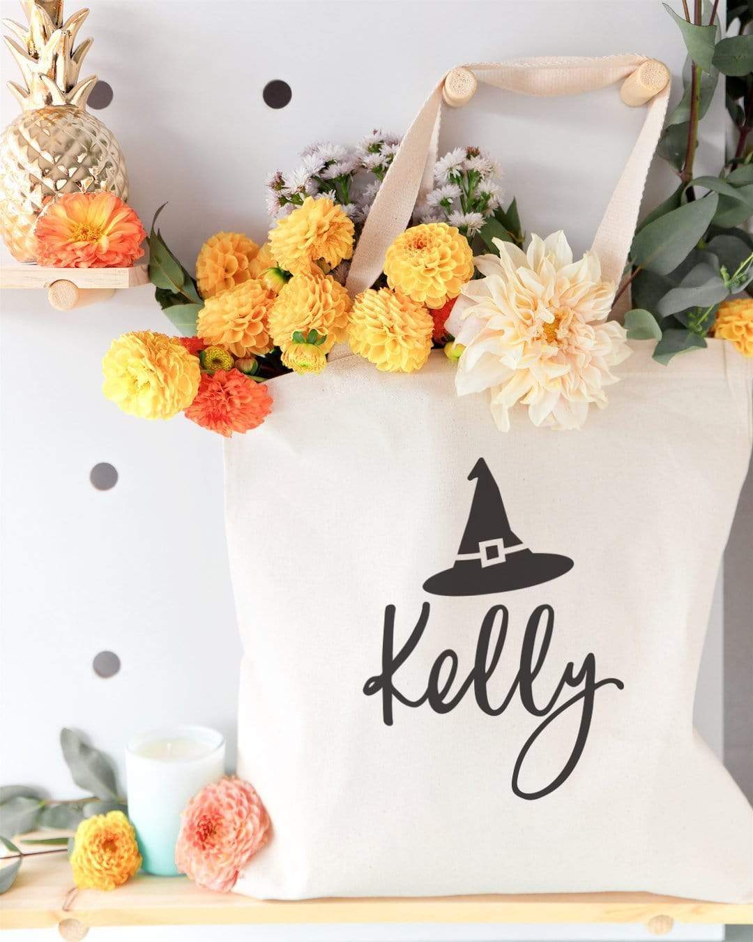 Turquoise Andromeda Totes & Beach Bags Personalized Name Witch Tote Bag