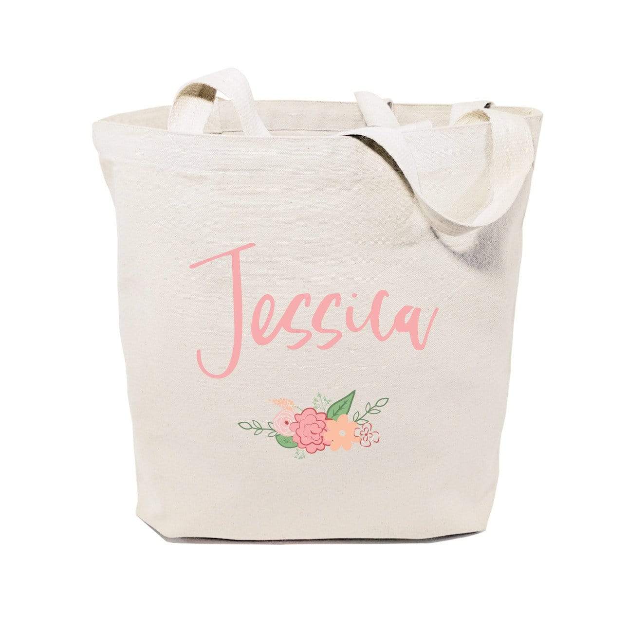 Turquoise Andromeda Totes & Beach Bags Personalized Spring Colored Floral Name Tote Bag
