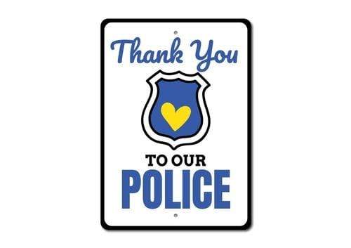 Orchid Eurybia Home Decor 12 x 18 inches Police Thank You Sign