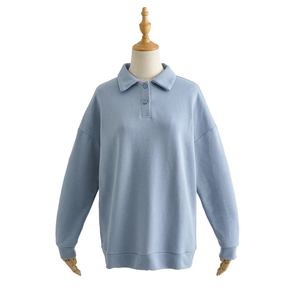 Magenta Angel Other Polo Neckline Solid Loose Sweatshirt