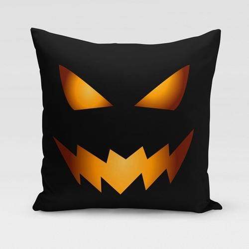 Orange Poppy Textiles & Pillows 16x16 / Multicolored Pumpkin Face Pillow Cover