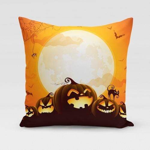 Orange Poppy Textiles & Pillows 12x16 / Multicolored Pumpkin Moon Pillow Cover