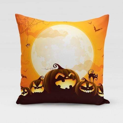 Orange Poppy Textiles & Pillows 16x16 / Multicolored Pumpkin Moon Pillow Cover