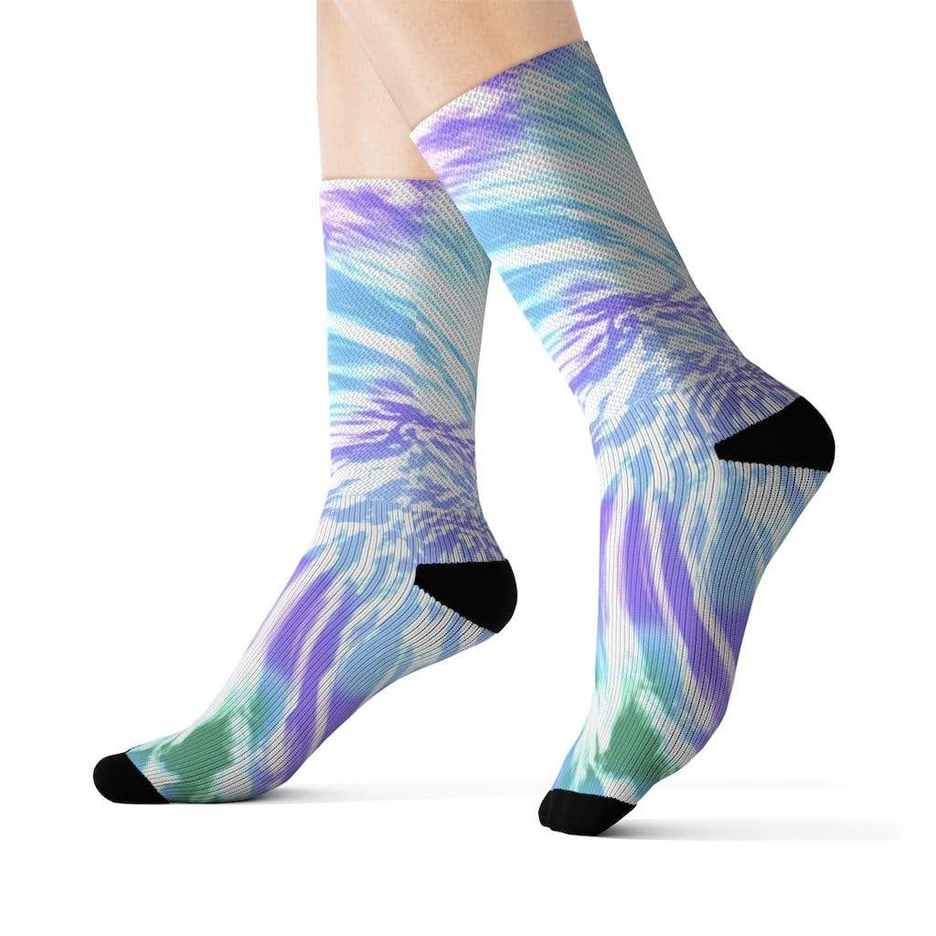 Yellow Pandora Socks Purple Tie Dye Novelty Socks