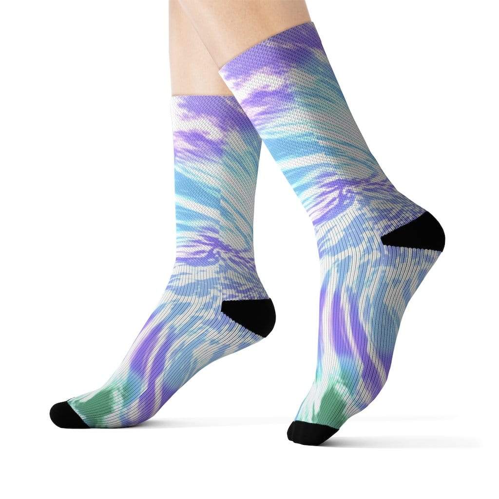 Yellow Pandora Socks Purple Tie Dye Novelty Socks
