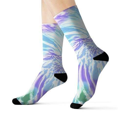 Yellow Pandora Socks L Purple Tie Dye Novelty Socks